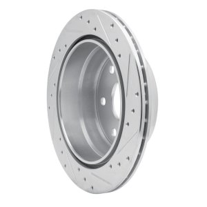 Chevrolet Avalanche 1500 Brake Rotor (1) - Rear Left - R1 Concepts - Drilled & Slotted - Silver - `99-`07